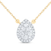 1/3CTW-DIA CN FASHION PEAR NECKLACE (18 INCH)